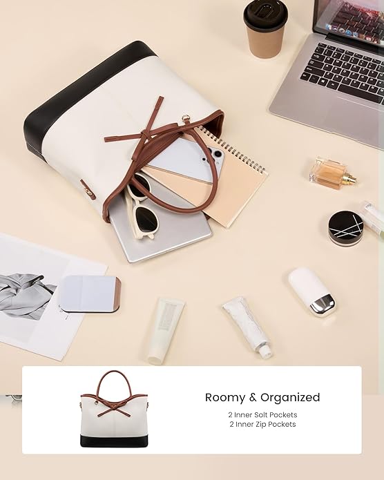 LOVEVOOK Purses and Handbags,PU Leather Purse for women with Zipper,Cute Bow Satchel Top Handle Bags for Ladies