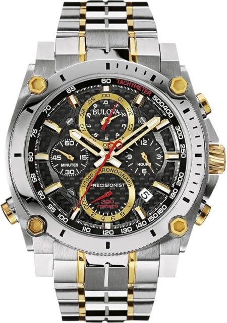 Bulova Men’s Icon High Precision Quartz Chronograph Watch, Curved Mineral Crystal