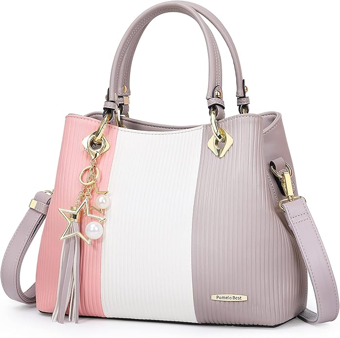 Pomelo Best Purses and Handbags for Women with Multiple Pockets, Leather Top Handle Satchel Fashion Tote Shoulder Bags Ladies